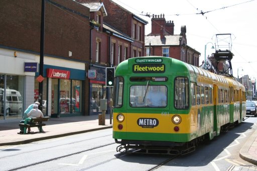 Blackpool Tramway tram 681 at Lord Street, Fleetwood