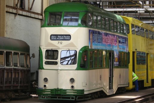 Blackpool Tramway tram 712 at Rigby Road Depot