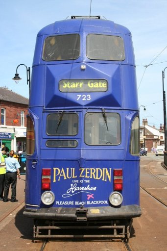 Blackpool Tramway tram 723 at Fishermans Walk stop