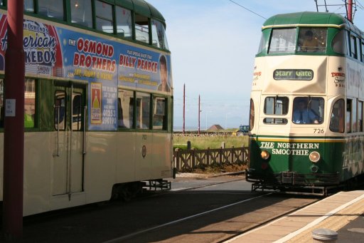 Blackpool Tramway tram 726 at Little Bispham stop