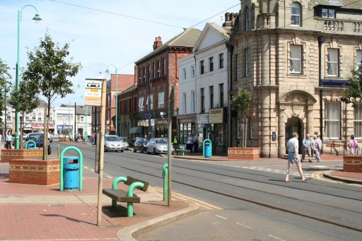 Blackpool Tramway tram stop at Church Street
