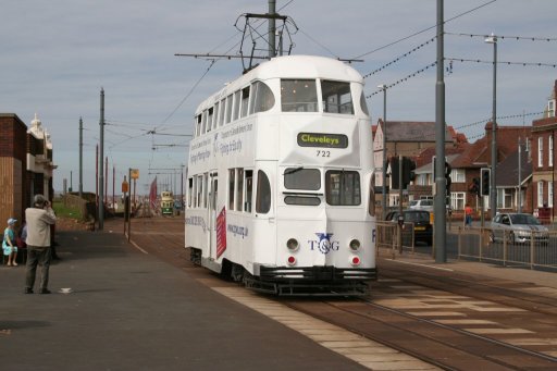 Blackpool Tramway tram 722 at Bispham