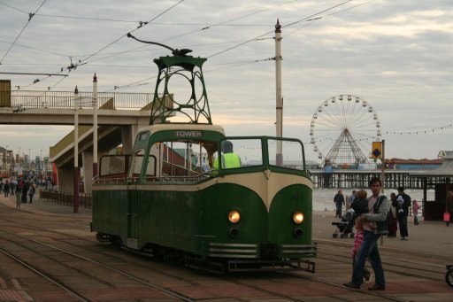 Blackpool Tramway tram 605 at Tower stop