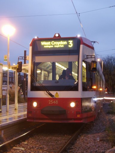 Croydon Tramlink tram 2548 at New Addington stop