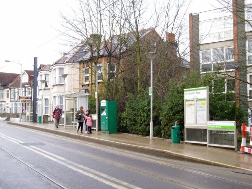 Croydon Tramlink tram stop at Lebanon Road