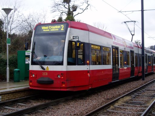 Croydon Tramlink tram 2531 at Sandilands stop