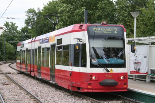 Croydon Tramlink tram 2545 at Addiscombe stop