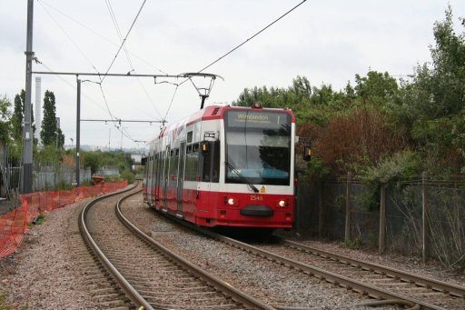 Croydon Tramlink tram 2546 at near Ampere Way