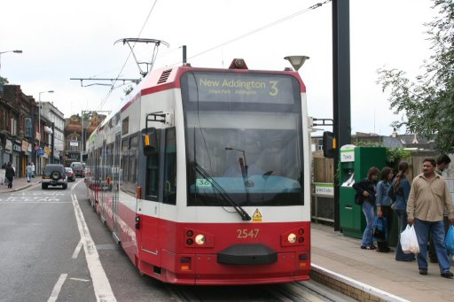 Croydon Tramlink tram 2547 at West Croydon stop
