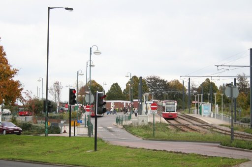 Croydon Tramlink tram stop at Addington Village