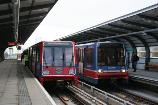 Docklands Light Railway unit 24 at West Silvertown station
