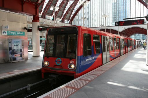 Docklands Light Railway unit 49 at Canary Wharf station