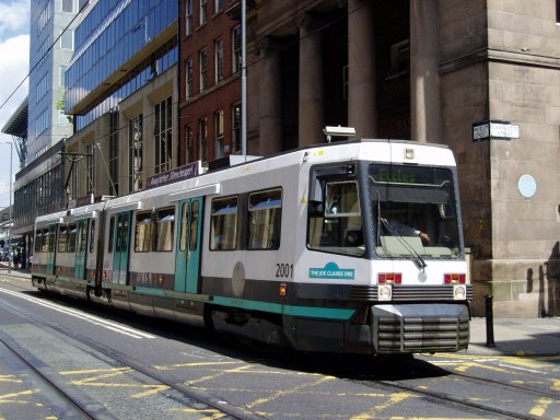 Metrolink tram 2001 at Mosley Street
