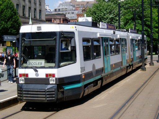 Metrolink tram 2004 at St. Peter's Square stop