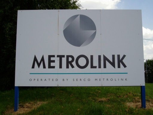 Metrolink sign at Queens Road depot