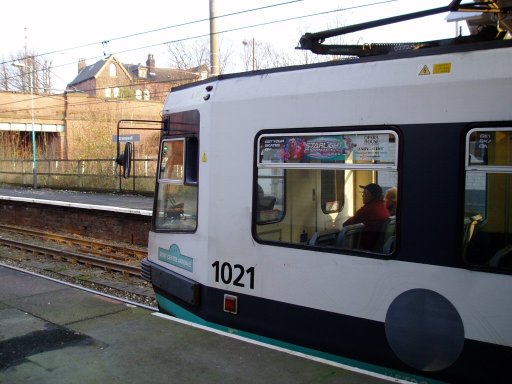 Metrolink tram 1021 at Crumpsall stop