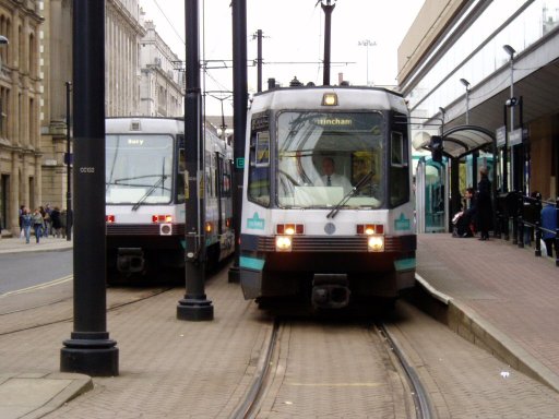 Metrolink tram 1026 at Mosley Street stop