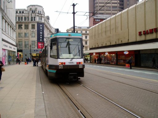 Metrolink tram 1008 at High Street