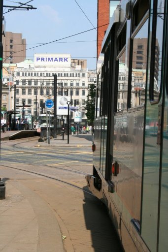 Metrolink tram city route at Aytoun Street