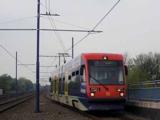 Midland Metro tram 16 at Winson Green, Outer Circle stop
