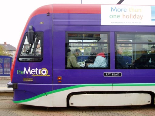 Midland Metro tram 03 at The Royal stop