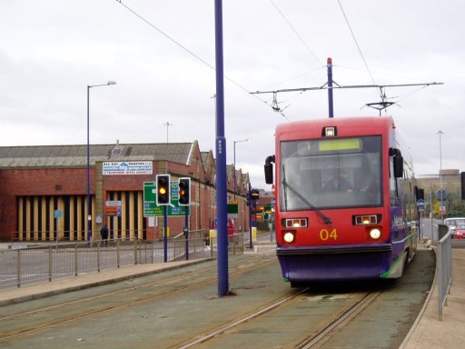 Midland Metro tram 04 at near The Royal