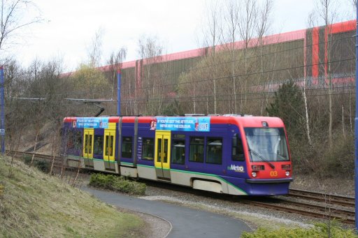 Midland Metro tram 03 at Colliery Road