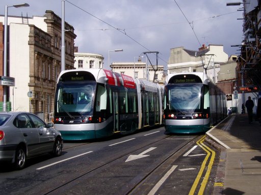 Nottingham Express Transit tram stop at Lace Market