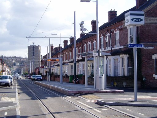 Nottingham Express Transit tram stop at Beaconsfield Street