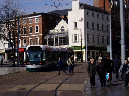 Nottingham Express Transit Line One at Old Market Square