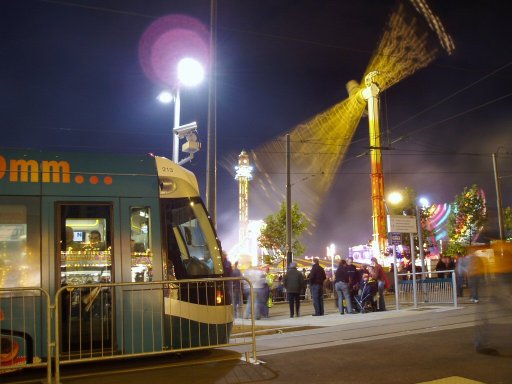 Nottingham Express Transit tram Goose Fair at The Forest stop