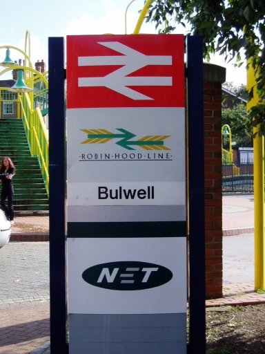 Nottingham Express Transit sign at Bulwell stop