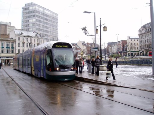 Nottingham Express Transit tram 209 at Old Market Square stop