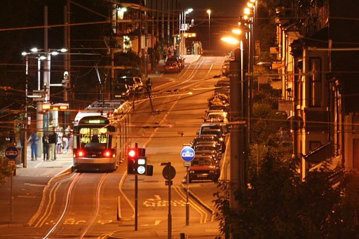 Nottingham Express Transit tram night at Noel Street