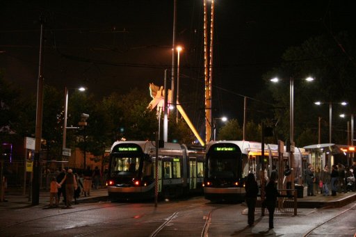 Nottingham Express Transit tram Goose Fair 2005 at The Forest stop