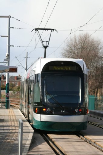 Nottingham Express Transit tram 210 at David Lane stop