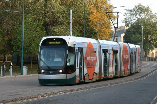 Nottingham Express Transit tram 201 at The Forest