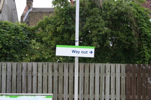Croydon Tramlink sign at Avenue Road stop
