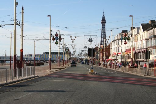 Blackpool Tramway route at Manchester Square