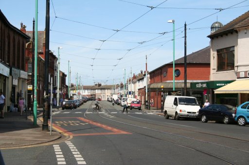 Blackpool Tramway route at North Albert Street