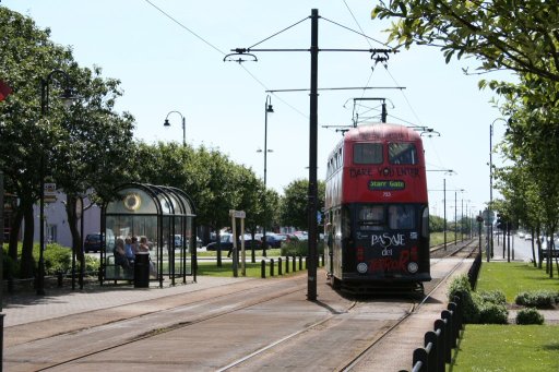 Blackpool Tramway route at Fishermans Walk