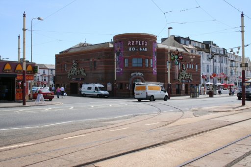 Blackpool Tramway route at Foxhall Square