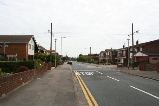 Blackpool Tramway route at Rossall Square