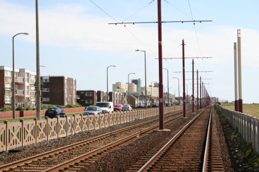 Blackpool Tramway route at Little Bispham