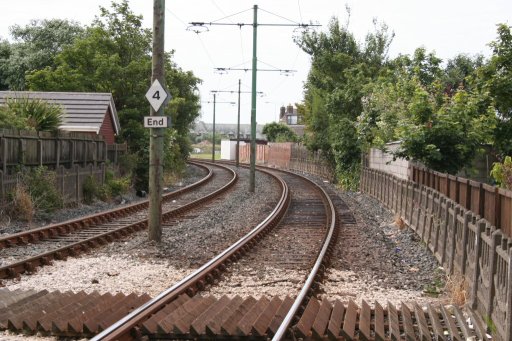 Blackpool Tramway route at Rossall Square