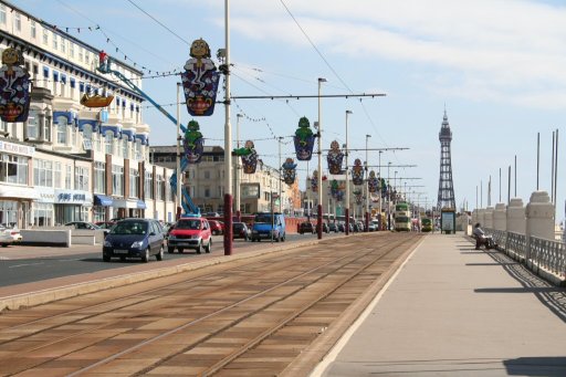 Blackpool Tramway route at Warley Road