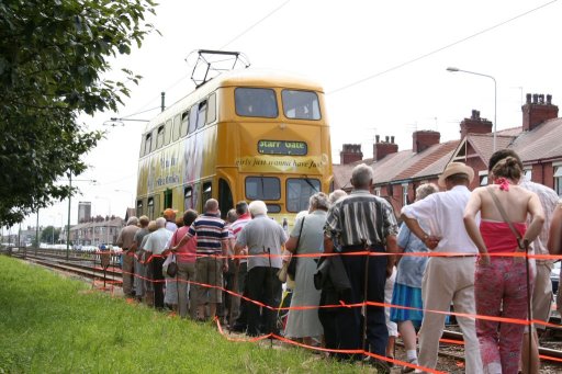 Blackpool Tramway tram stop at Fishermans Walk