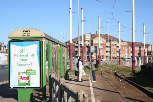 Blackpool Tramway tram stop at Starr Gate