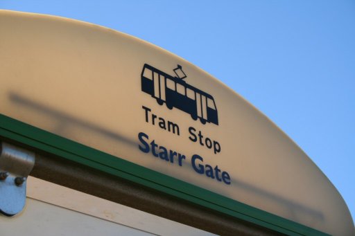 Blackpool Tramway sign at Starr Gate