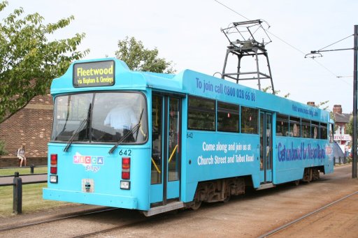 Blackpool Tramway tram 642 at Fishermans Walk